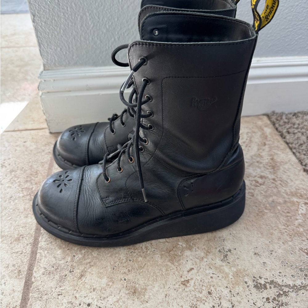 Dr. Martens Black Leather Combat Boots